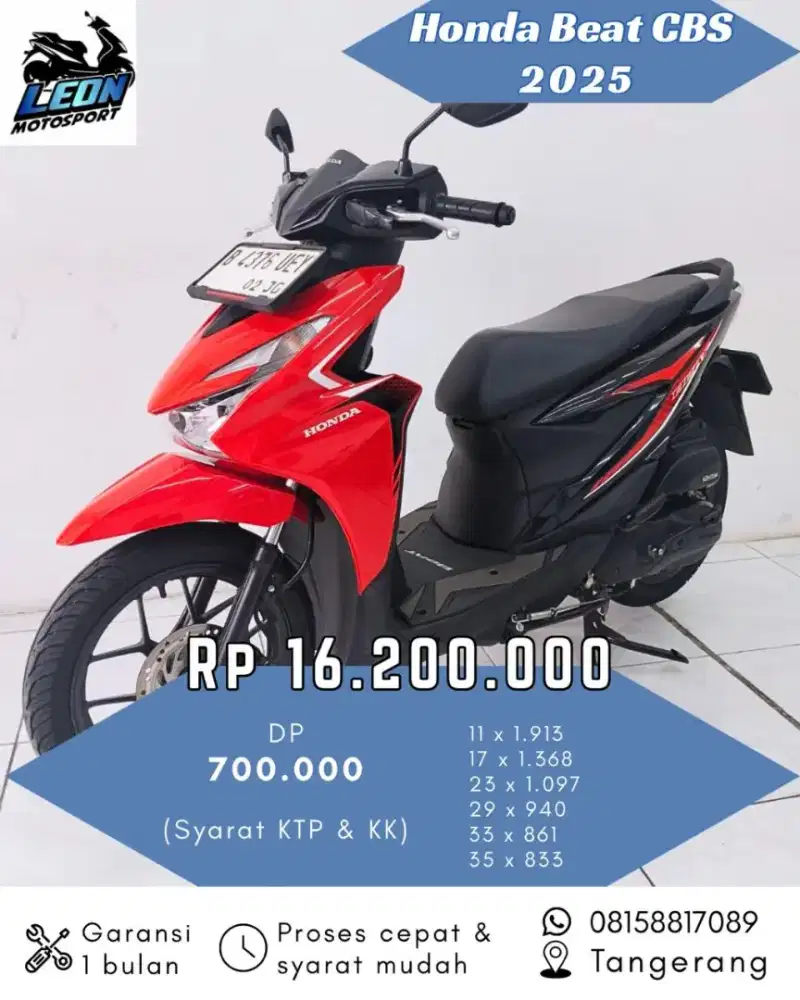 Beat cbs 2025, jual beli motor seken