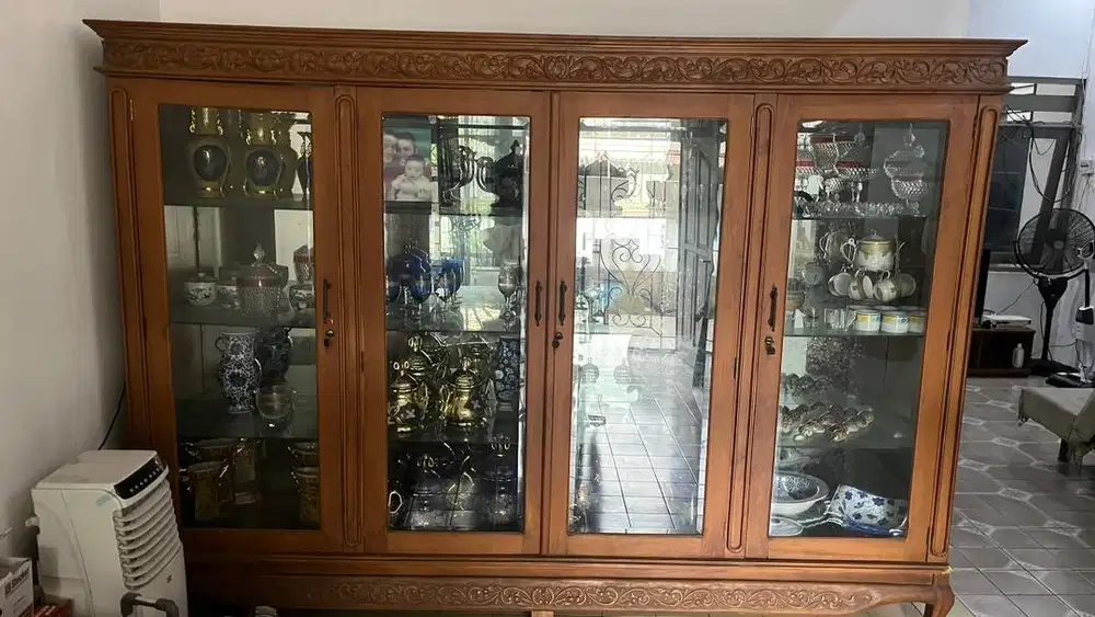 2 lemari kayu jati asli