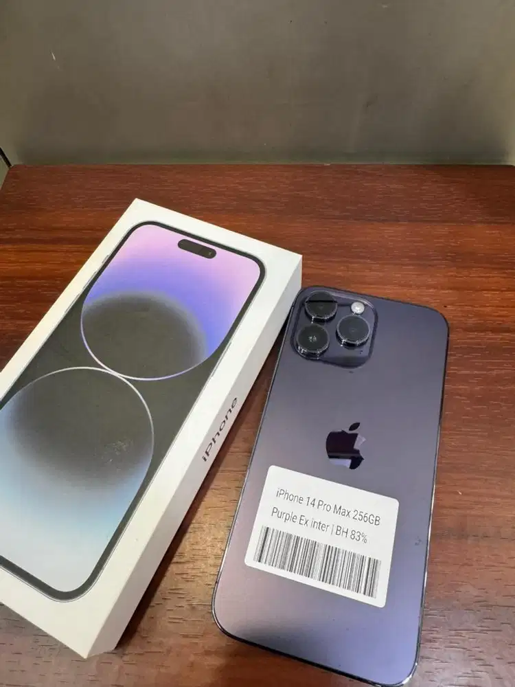 iPhone 14 Pro Max 256GB Purple Ex inter bh 83% Lengkap