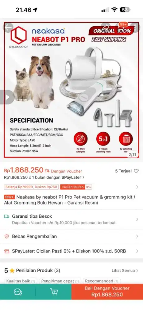 ALAT GROOMING + VACUM