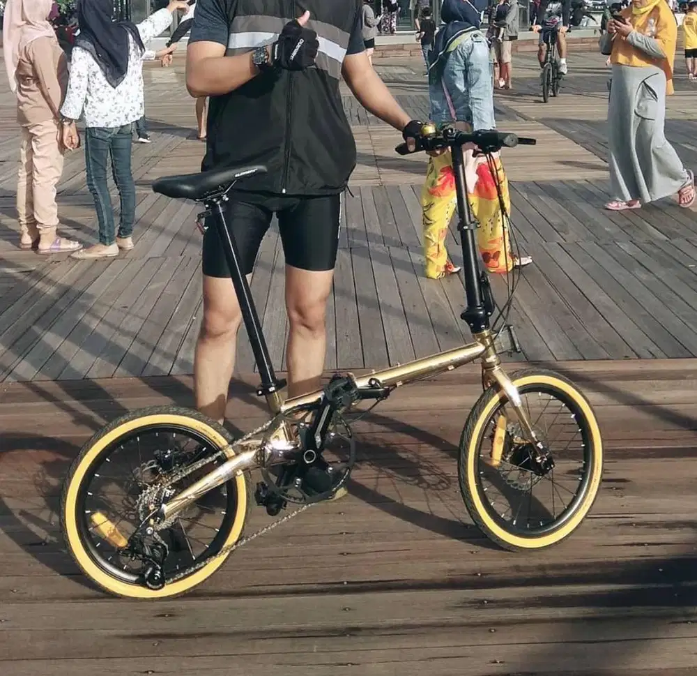 Sepeda Lipat Element Troy Gold Chrome 10 Speed