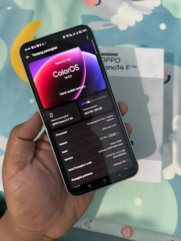 Oppo reno 14f 5G 12/256 hp kotak