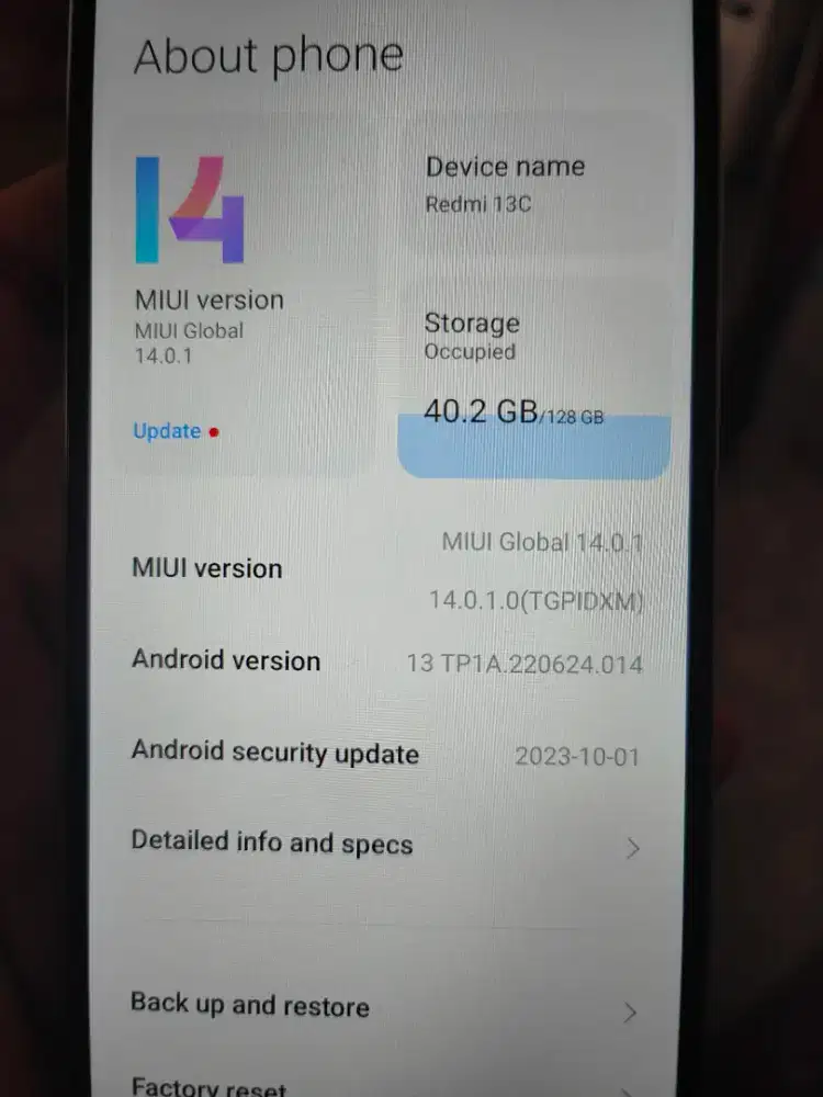 Dijual hp redmi 13c mulus unit saja