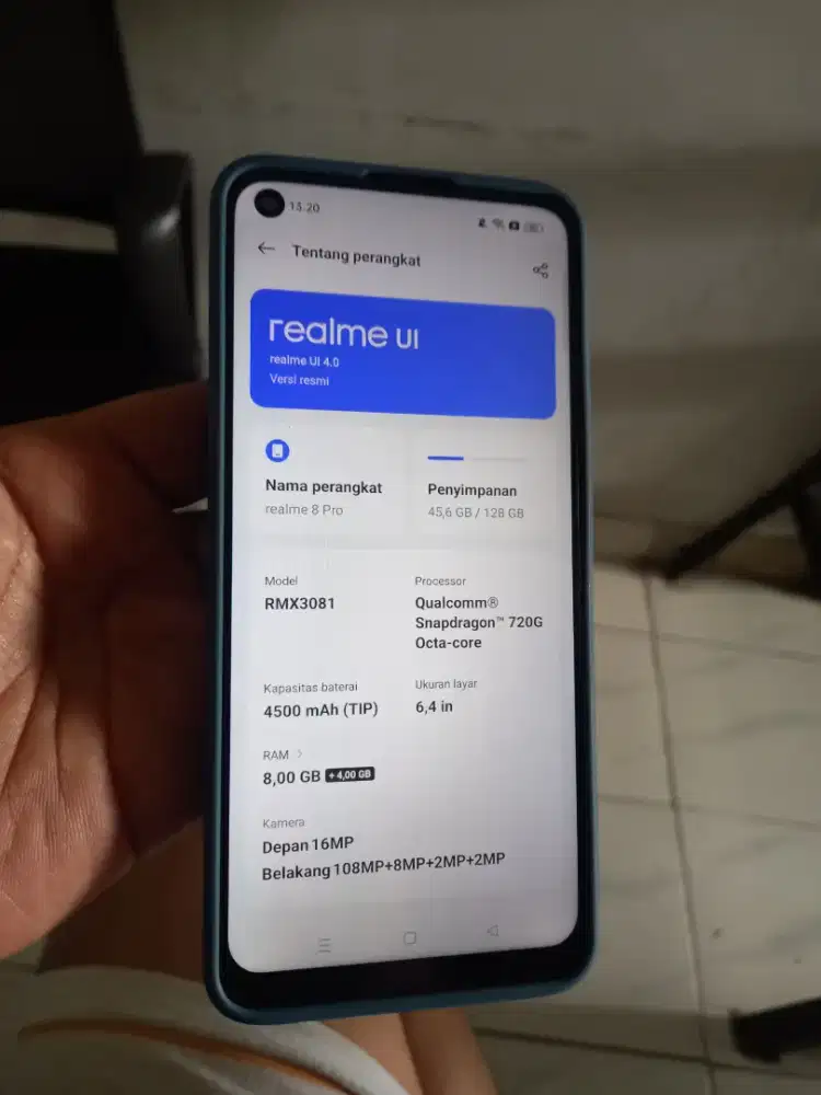 Realme 8 Pro ram 8+4/128
