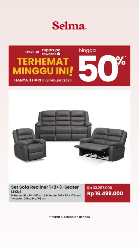 Dijual cepat sofa recliner set