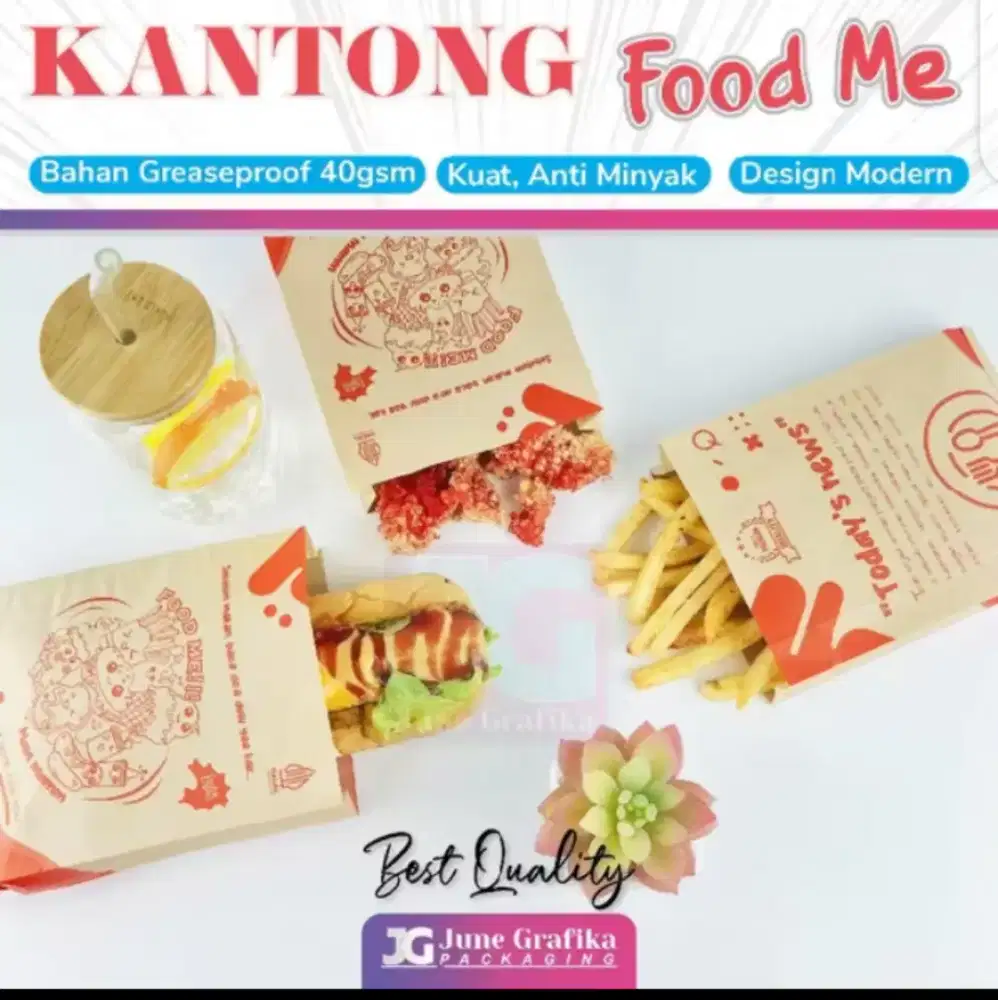 Kantong kertas makanan isi 100, box fried chicken