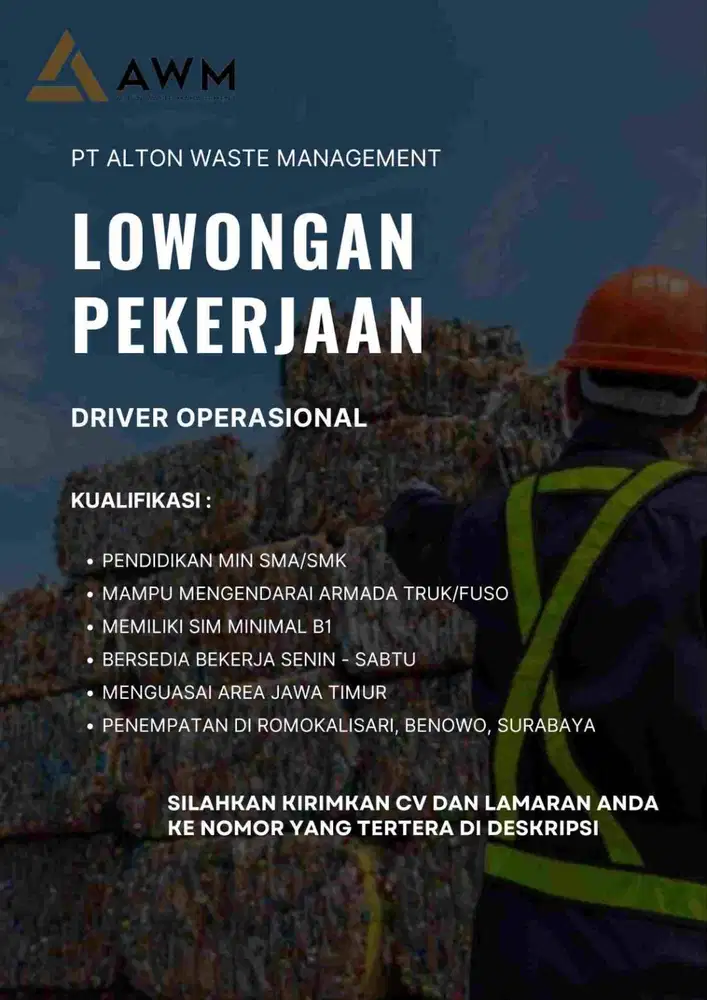 LOWONGAN KERJA DRIVER OPERASIONAL AREA JAWA TIMUR