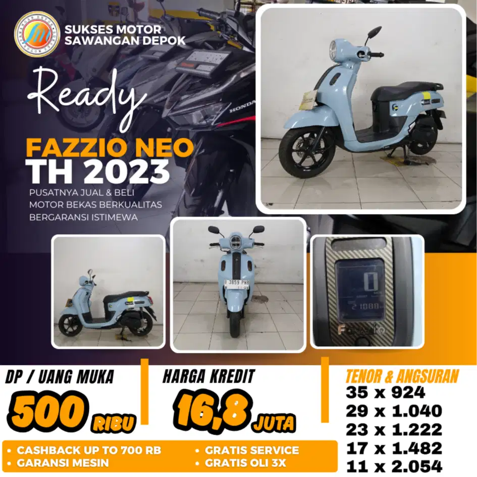MULUS BERGARANSI YAMAHA FAZZIO NEO TH 2023 BISA KREDIT DP 500 RIBU