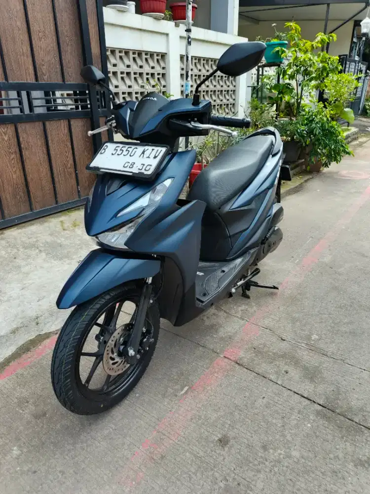 NEW HONDA BEAT DELUXE MATTE BLUE CBS ISS SMARTKEY 2025 (GRESS)