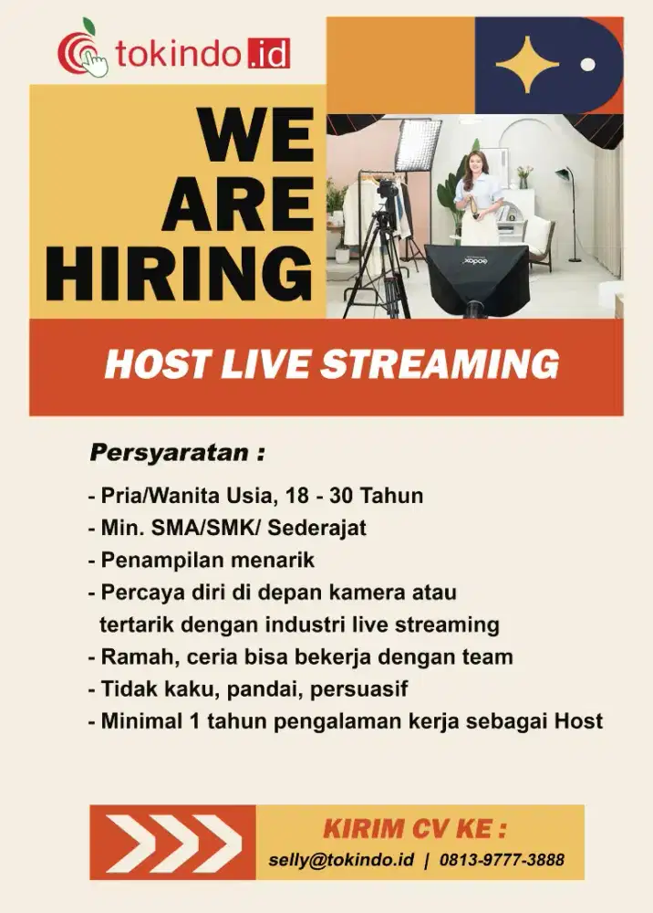 LOWONGAN HOST LIVE STREAMING