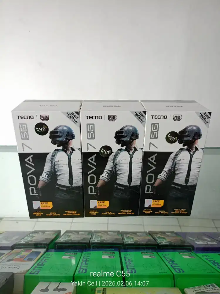 Tecno Pova 7 5G 8/256 GB Wireless Charge Dimensity 7300 Garansi Resmi