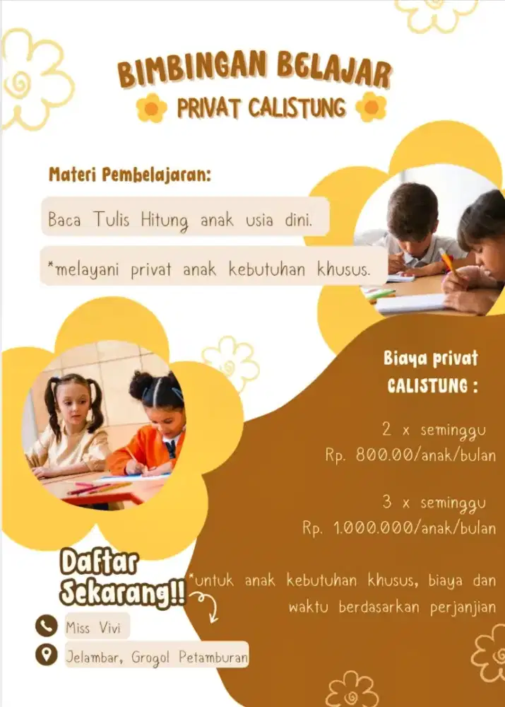 Privat Calistung Miss. Vivi