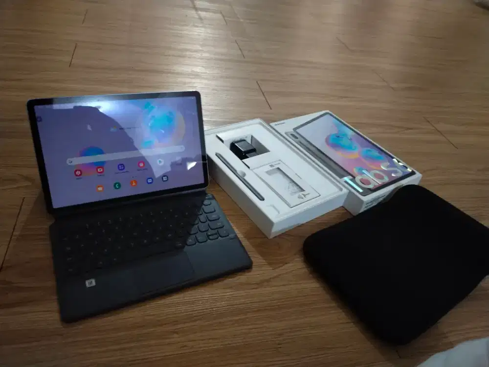 Samsung Tab S6 6/128 Fullset s-pen+ keyboard bisa tt hp