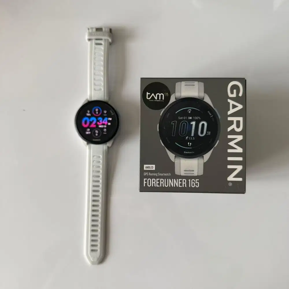 Garmin Forerunner 165 Amoled Running Watch GPS Mist Grey Non Music ORI