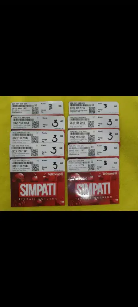Jual Kartu Perdana SimPATI(Telkomsel)Baru.Dpt kuota 3gb.lom registrasi