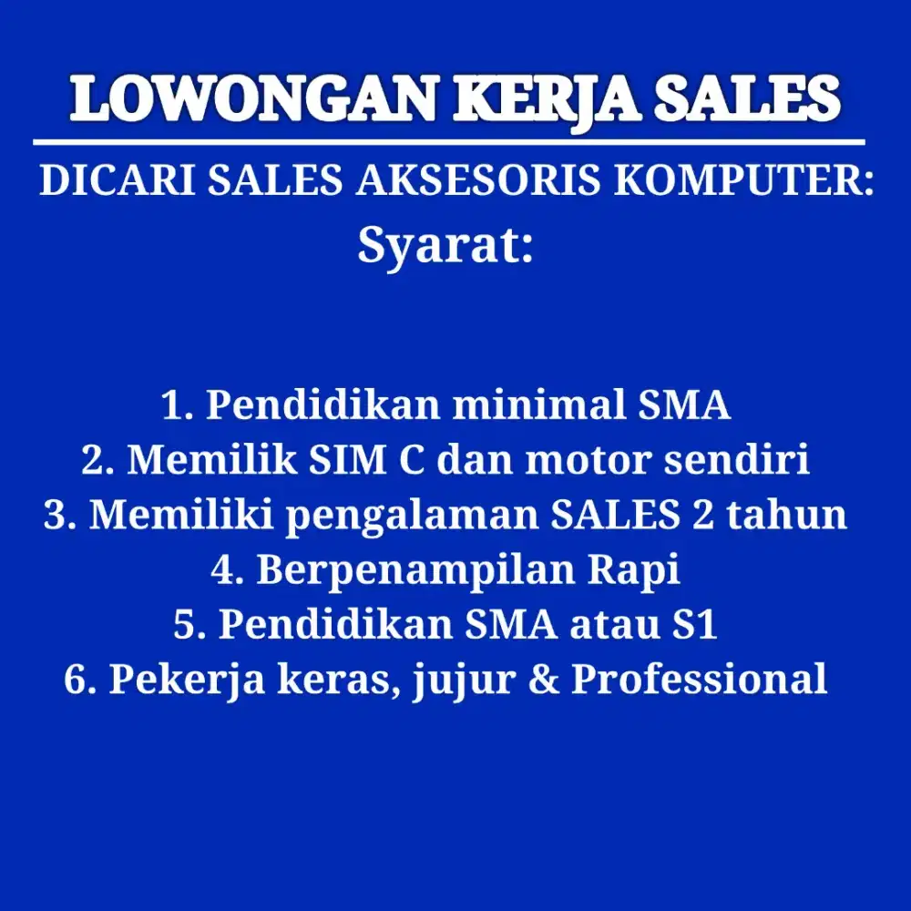 SALES MARKETING AKSESORIS KOMPUTER