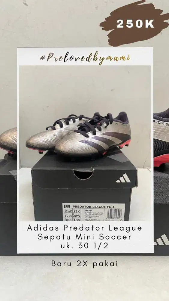 Sepatu Bola Adidas Anak Ukuran 30 1/2