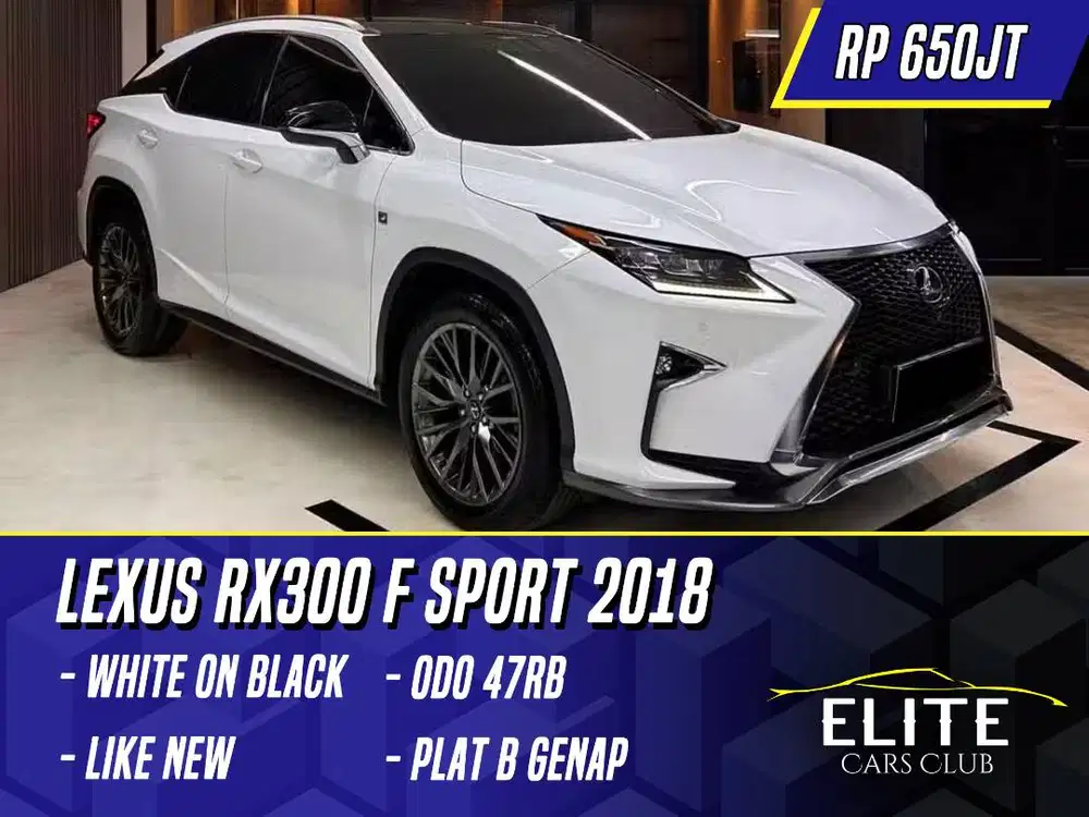 Lexus RX300 F Sport 2018 White on Black Putih RX 300 FSport