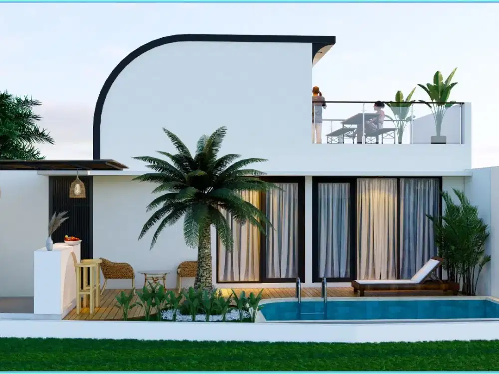 VILLA MODERN BANTUL ADA KOLAM PRIBADI DAN ROOFTOP DI BANGUNJIWO