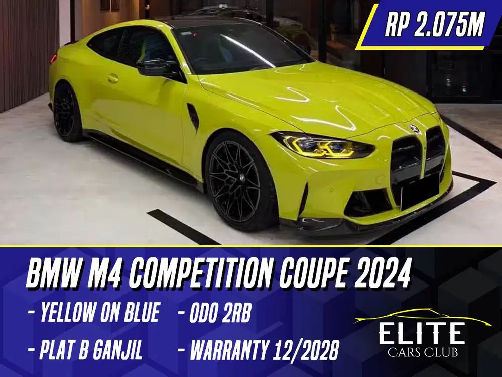 BMW M4 Competition Coupe 2024 NIK 2023 Yellow on Blue Black Kuning M4C