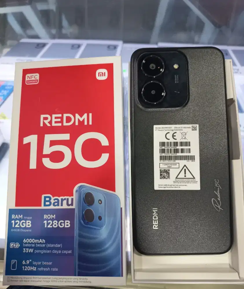 HP SEKEN REDMI 15C RAM 6/128 GB NO MINUS