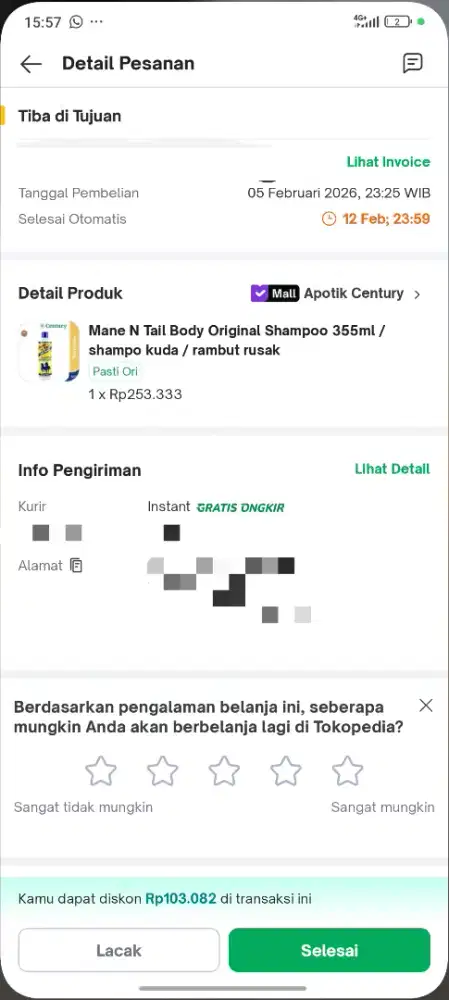 Sampo kuda Mane N Tail Body Original Shampoo 335ml