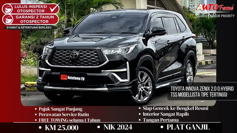 Toyota Innova Zenix 2.0 Q Hybrid TSS Modellista TIPE TERTINGGI Black O