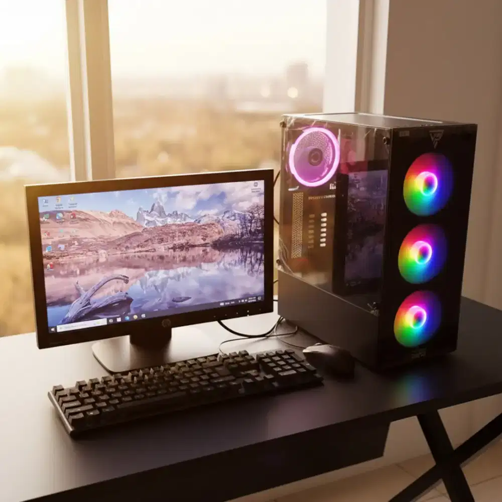 AMD A10 Ram 16gb ssd 256gb+HDD 500gb 1Set tinggal pake-19inch