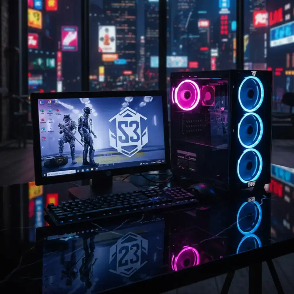 PC komputer 1set lengkap AMD A10 tinggal pakai 19inch bisa di antar