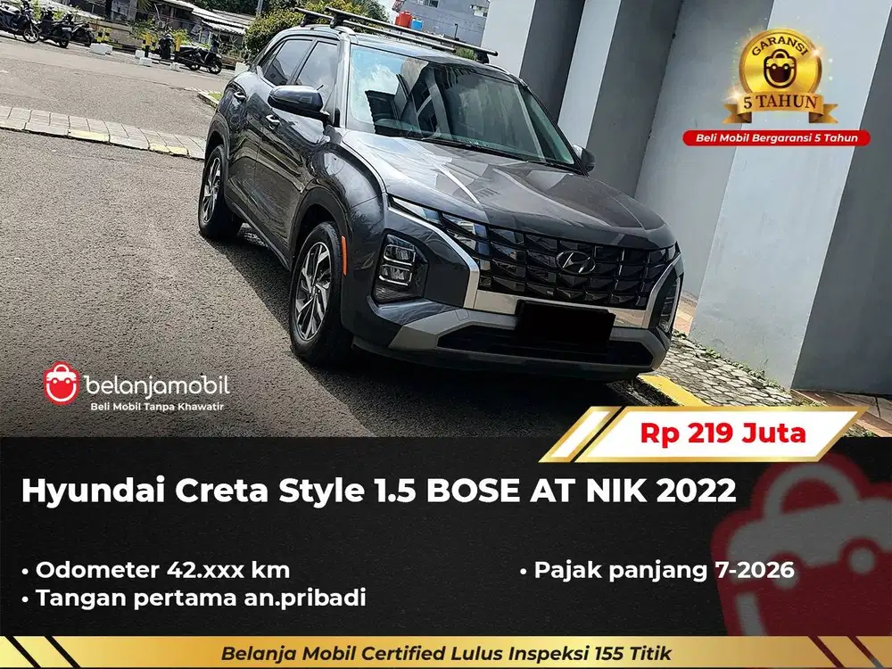 [ GARANSI 5TH ] Hyundai Creta Style 1.5 BOSE AT 2022/2023