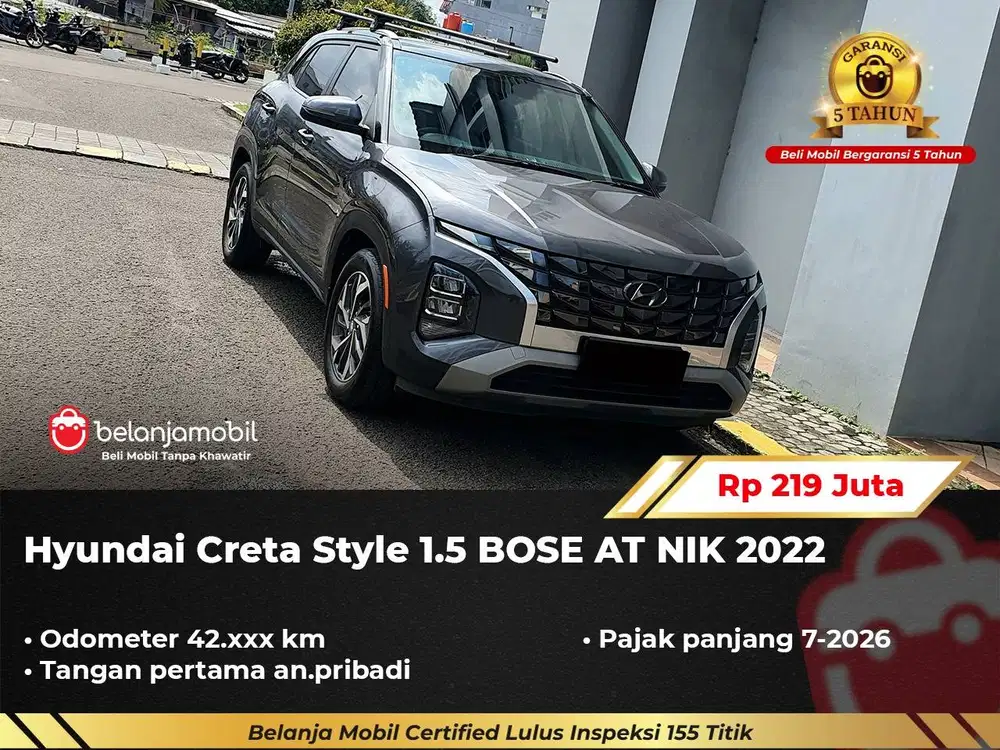 [ GARANSI 5TH ] Hyundai Creta Style 1.5 BOSE AT 2022/2023