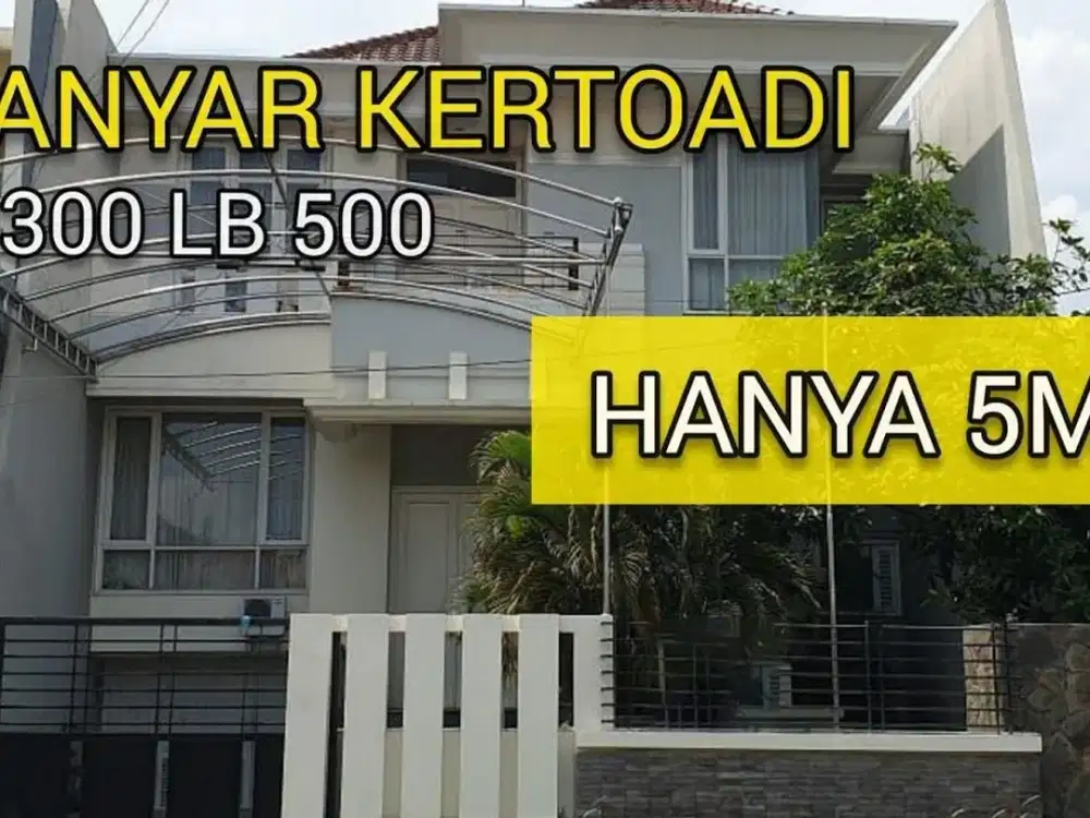 Rumah Manyar Kertoadi MINIMALIS STRATEGIS Row 5 mobil Garasi, carport, akses pembantu sendiri