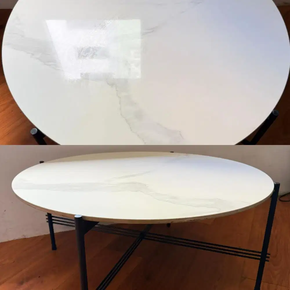 MEJA HIAS BUNDAR PUTIH PENDEK