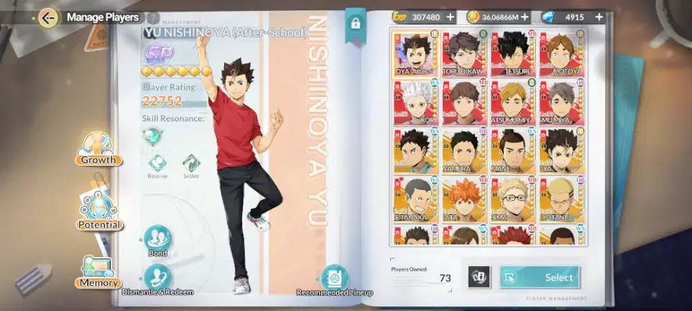 AKUN GAME HAIKYU SERVER GLOBAL 7 UR 1 SP TOP QUALITY TEAM DREAM