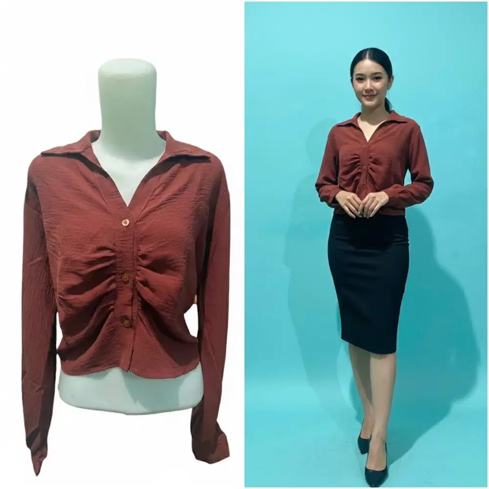 Preloved kemeja crop