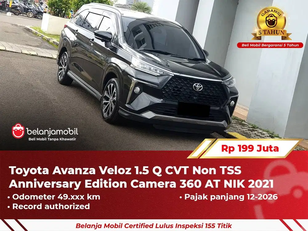 [ GARANSI 5TH ] Toyota Avanza Veloz 1.5 Q CVT Non TSS AT 2021/2022