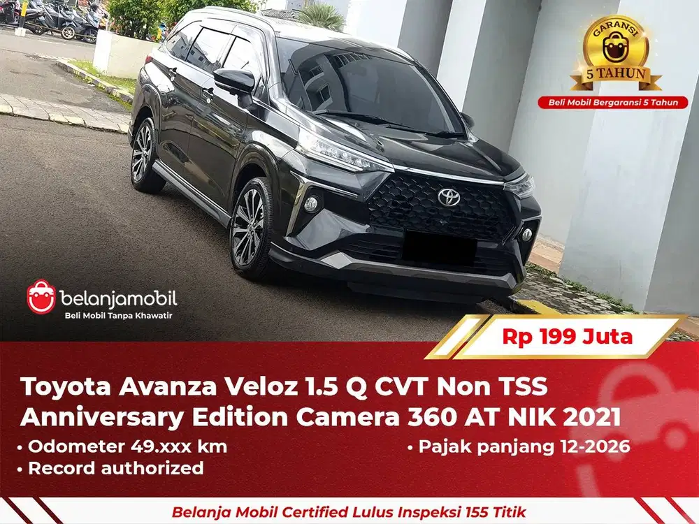 [ GARANSI 5TH ] Toyota Avanza Veloz 1.5 Q CVT Non TSS AT 2021/2022