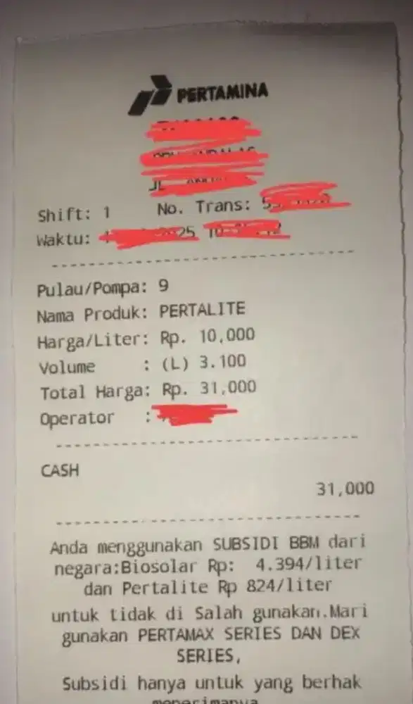 Jasa Cetak Struk BB.M SPB.U