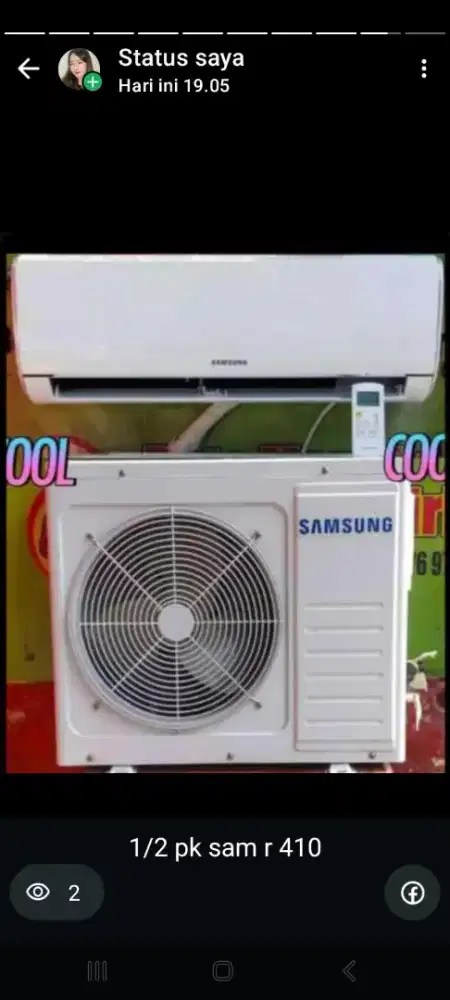 Jual ac samsungR 410. 1/2 pk lowwat 360 watt kondisi 95% ori semua