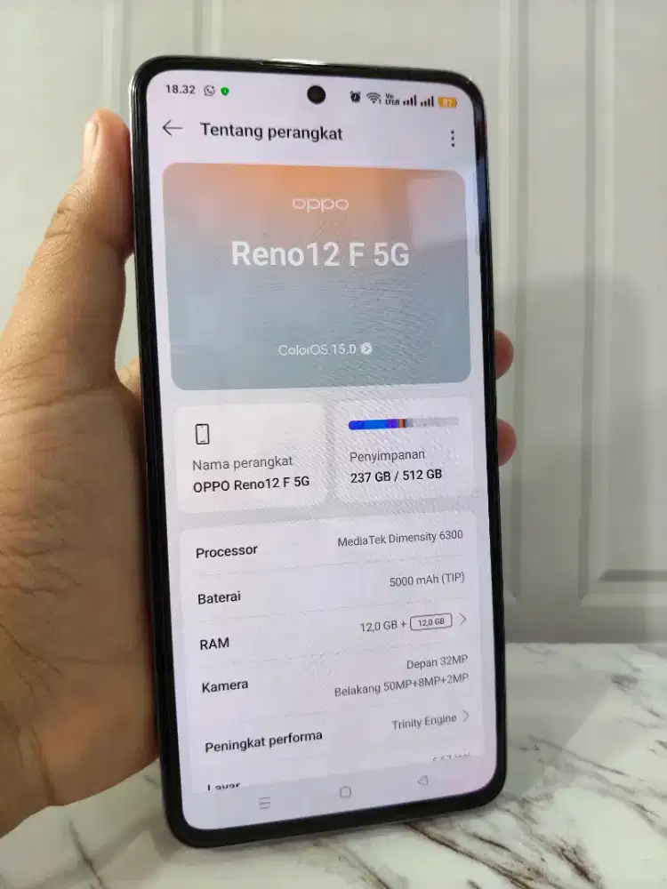 Oppo Reno12F (12/512 GB) Unit Sehat Terawat No minus
