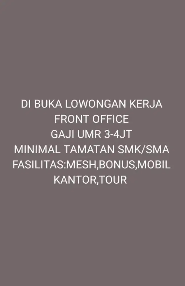 DI BUKAK LOWONGAN MEDAN KOTA