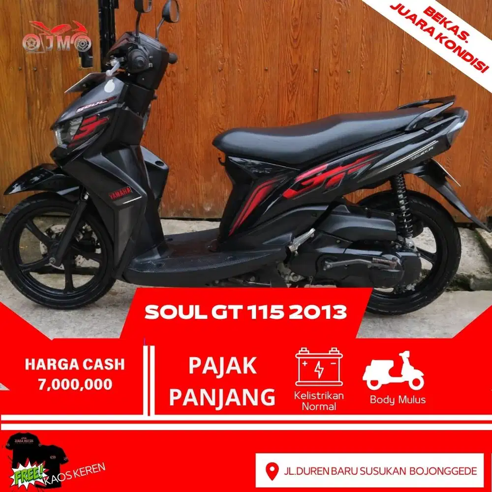 YAMAHA SOUL GT 115 TAHUN 2013 PAJAK PANJANG SURAT LENGKAP SIAP PAKAI
