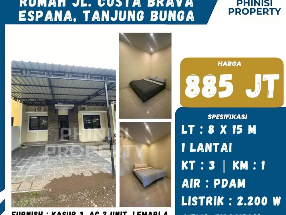 DIJUAL Rumah Baru di Cluster Espana Tanjung Bunga