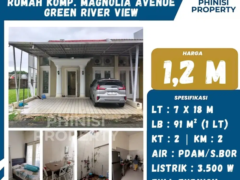 Dijual Rumah Full Furnish di Green River View Cluster Magnolia
