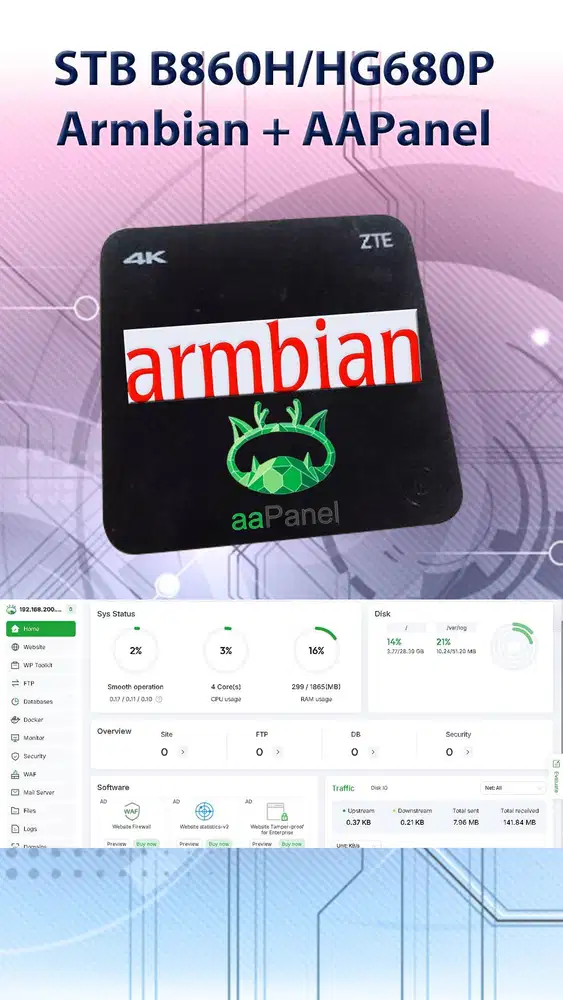 STB - Ram 2GB - Aapanel - Webhosting Personal