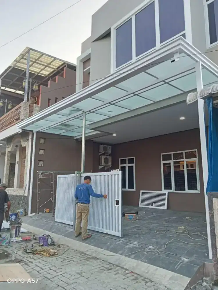 Tempahan kanopi berkualitas dengan atap kaca tempred glass