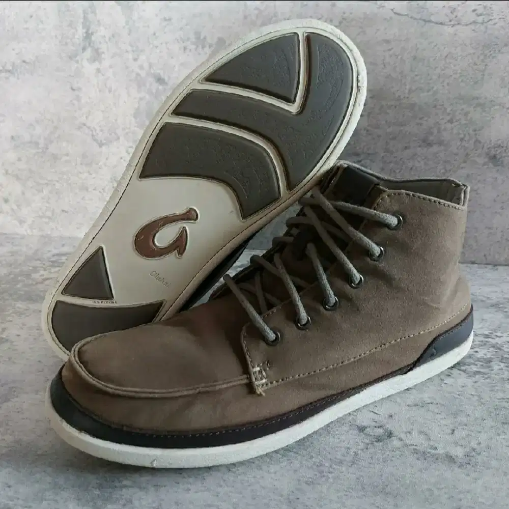 Sepatu Olukai “Nalukai Kapa” Men's Boots Brown Waxed Canvas