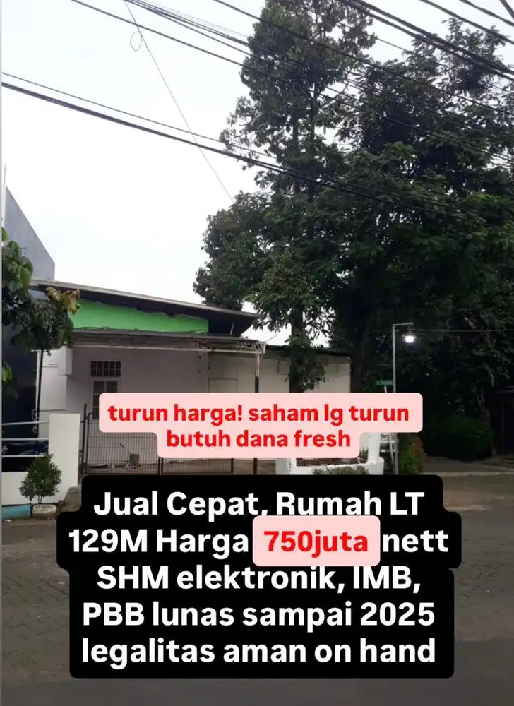 jual cepat rumah tua hitung tanah luas BU Murah tanpa perantara