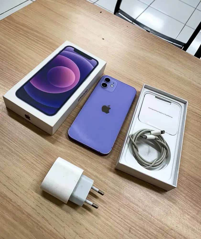 iPhone 12 Purple 256GB fullset mulus NOMINUS!