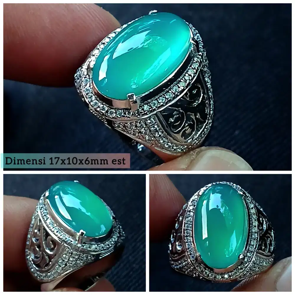 Natural Bacan Top Kristal Crysocolla in Chalcedony